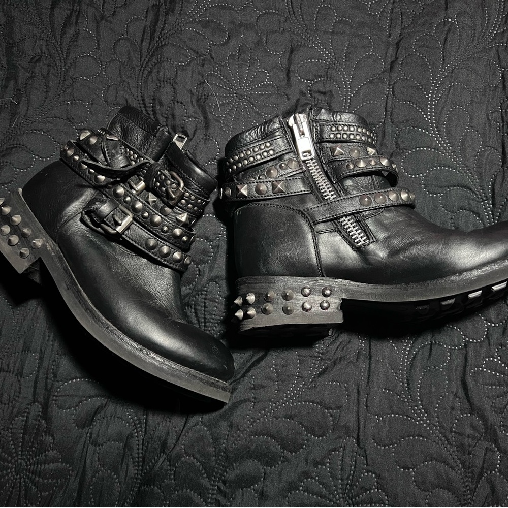 ASH Studded Belted Bootie Boots